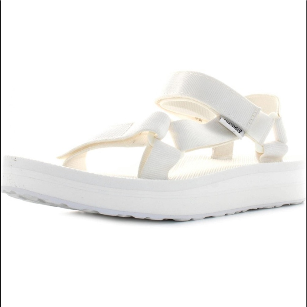 Never been worn TEVA platforms white